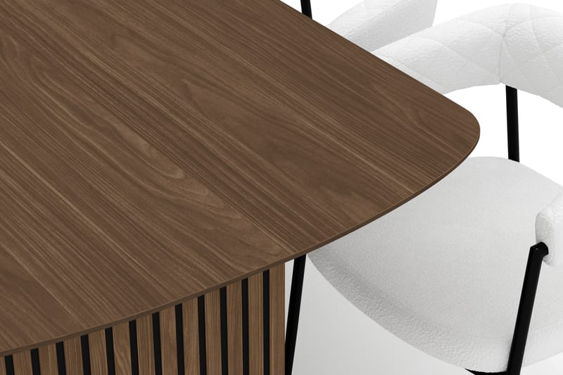 Richeto Spisebord 240 cm med 8 Velma Spisestole - Røget eg / Hvid Bouclé - Møbler - Borde - Spisebordssæt