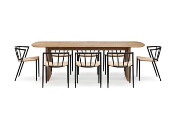 Richeto spisebord 240 cm med 8 Winston spisestole - Eg - Møbler - Borde - Spisebordssæt