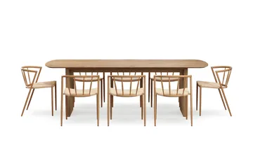 Richeto spisebord 240 cm med 8 Winston spisestole - Eg - Møbler - Borde - Spisebordssæt