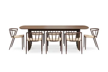 Richeto spisebord 240 cm med 8 Winston spisestole - Røget eg - Møbler - Borde - Spisebordssæt