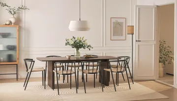 Richeto spisebord 240 cm med 8 Winston spisestole - Røget eg - Møbler - Borde - Spisebordssæt