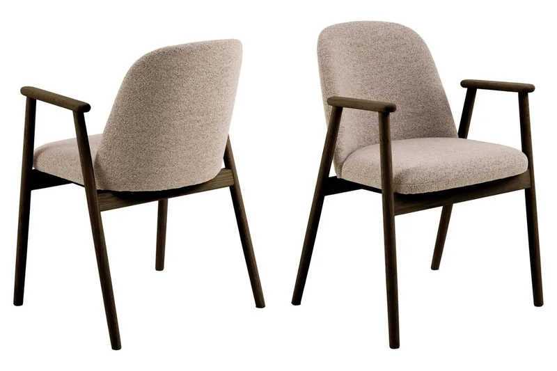 Richeto spisebord i røget eg 240 cm med 6 Reciclar spisestole - Røget eg/ Greige - Møbler - Borde - Spisebordssæt