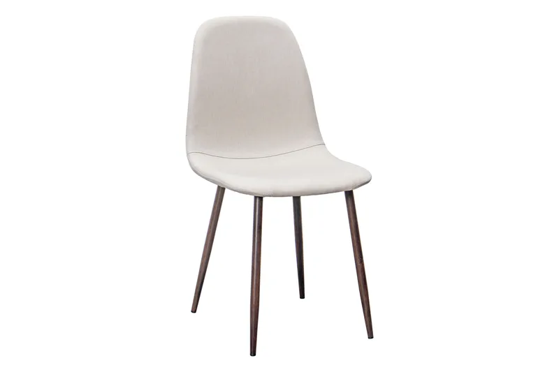 Richeto Spisebord Røget Eg 180 cm valnød + 6 stk. Nibe stol beige med valnødsben - Brun/Beige - Møbler - Borde - Spisebordssæt