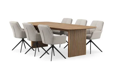 Richeto spisebordssæt 240 cm med 6 Torsby drejestole - Eiq - Møbler - Borde - Spisebordssæt