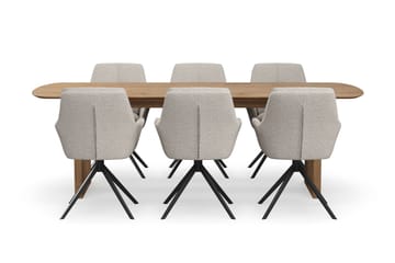 Richeto spisebordssæt 240 cm med 6 Torsby drejestole - Eiq - Møbler - Borde - Spisebordssæt