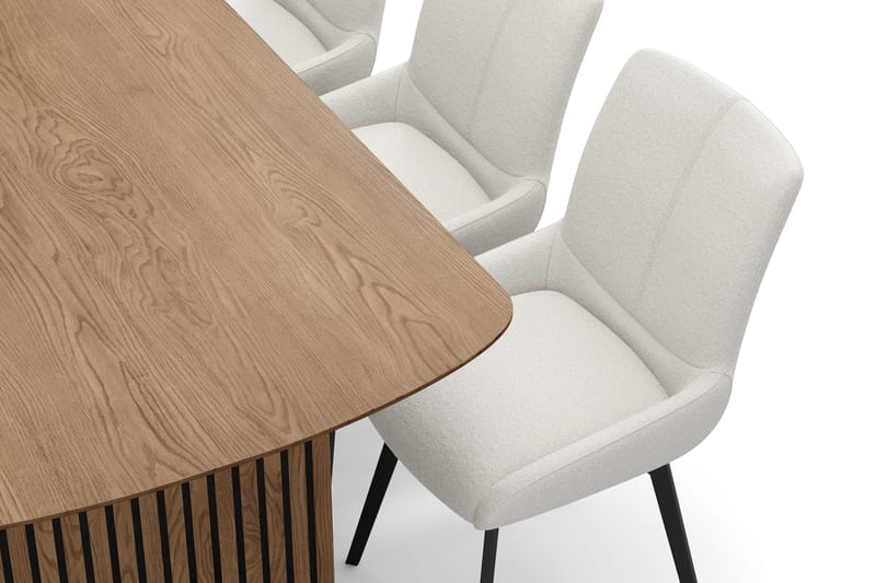Richeto Spisegruppe 180 cm med 6 Mora Drejestole - Naturlig finish/Lys beige - Møbler - Borde - Spisebordssæt