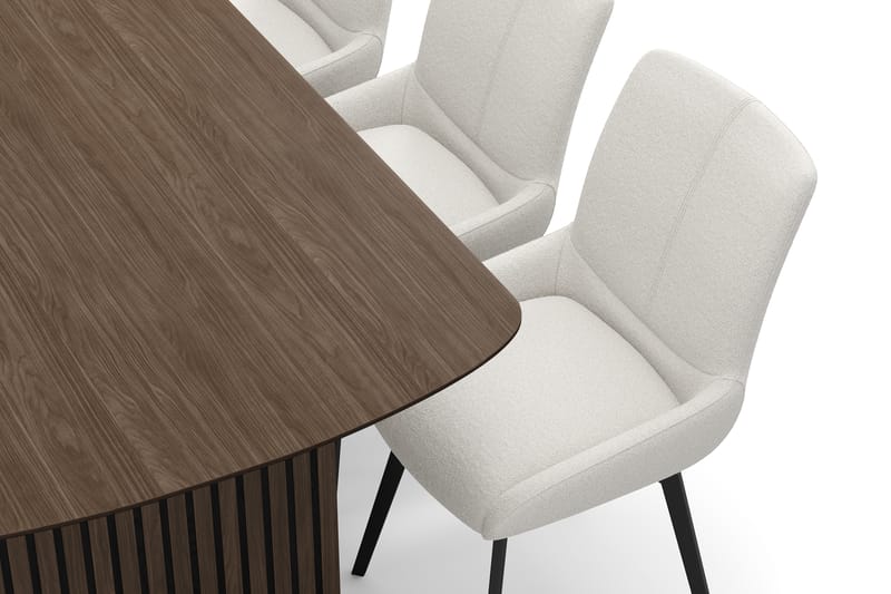 Richeto Spisegruppe 180 cm med 6 Mora Drejestole - Røget eg/Lys beige - Møbler - Borde - Spisebordssæt