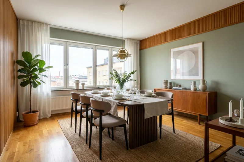 Richeto Spisegruppe 210 cm Røget eg med 6 Molly Spisestole - Røget eg/Sort/Greige - Møbler - Borde - Spisebordssæt