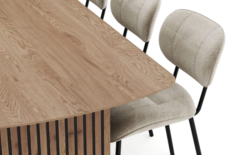 Richeto Spisegruppe 240 cm med 6 Cyana Spisestole - Naturlig finish - Møbler - Borde - Spisebordssæt