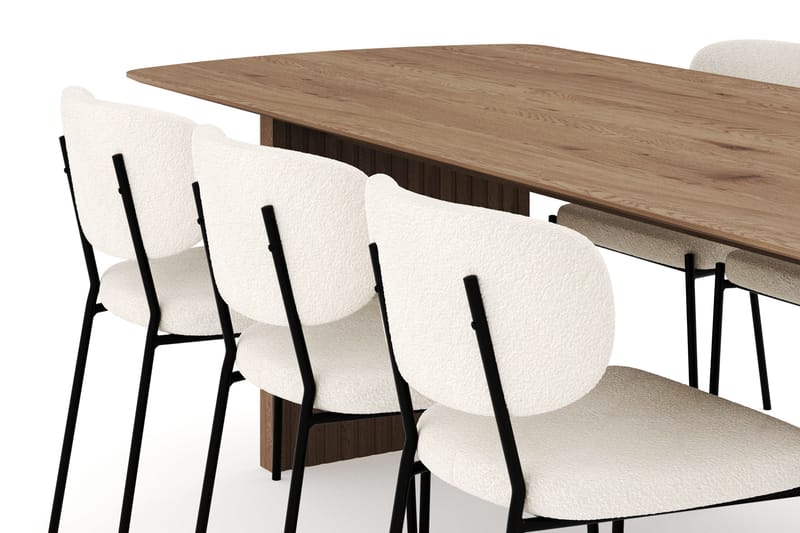 Richeto Spisegruppe 240 cm med 6 Gemmiano Spisestole - Naturlig finish - Møbler - Borde - Spisebordssæt