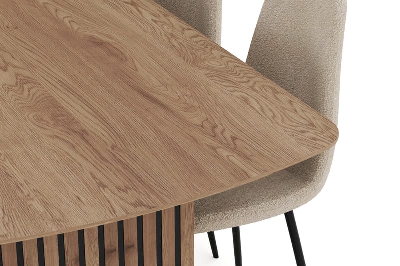 Richeto Spisegruppe 240 cm med 6 Polar Spisestole - Naturlig finish - Møbler - Borde - Spisebordssæt