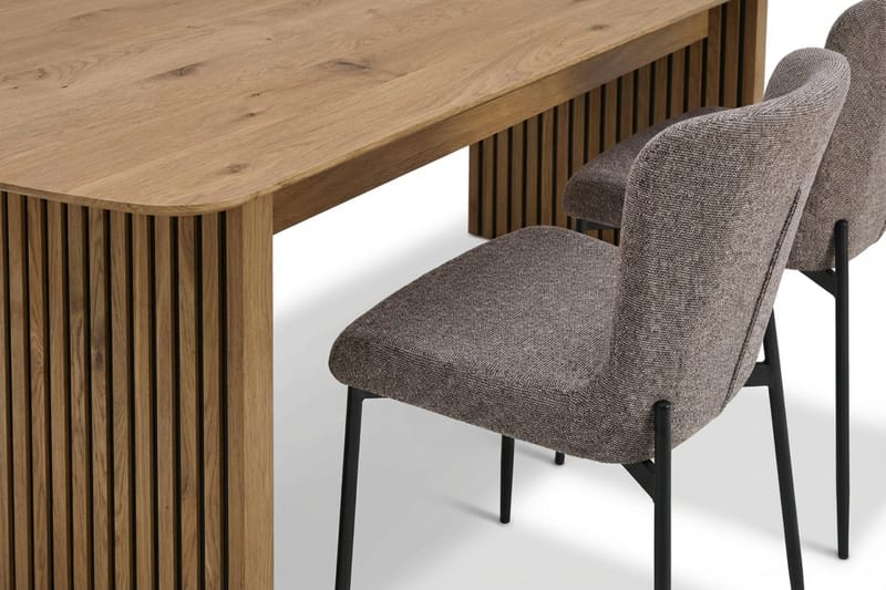 Richeto Spisegruppe Eg 180 cm med 6 Elsie Spisestole - Eg/Grå - Møbler - Borde - Spisebordssæt