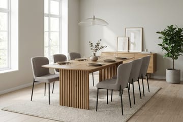 Richeto Spisegruppe Eg 240 cm med 6 Elsie Spisestole - Eg - Møbler - Borde - Spisebordssæt