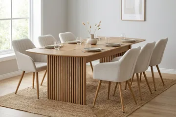 Richeto Spisegruppe Eg 240 cm med 6 Filippa spisestole - Eg - Møbler - Borde - Spisebordssæt