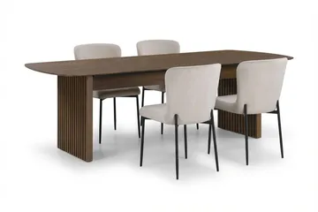 Richeto Spisegruppe Røget Eg 180 cm med 4 Elsie Spisestole