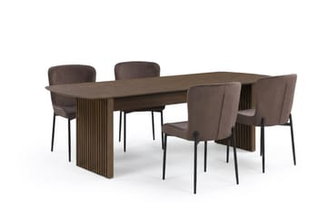 Richeto Spisegruppe Røget Eg 180 cm med 4 Elsie Spisestole