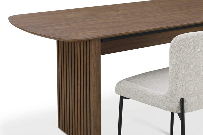 Richeto Spisegruppe Røget Eg 180 cm med 4 Elsie Spisestole - Røget eg/Hvid - Møbler - Borde - Spisebordssæt