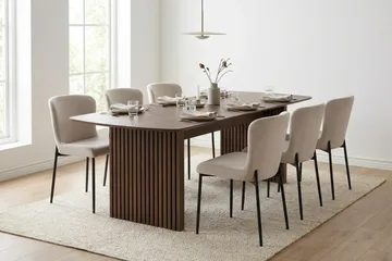 Richeto spisegruppe røget eg 210 cm med 6 Elsie spisestole - Røget eg - Møbler - Borde - Spisebordssæt