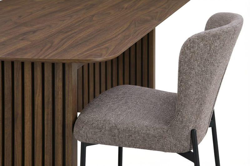 Richeto Spisegruppe Røget Eg 210 cm med 6 Elsie Spisestole - Røget eg/Grå - Møbler - Borde - Spisebordssæt