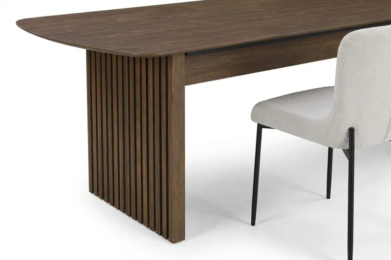 Richeto Spisegruppe Røget Eg 210 cm med 6 Elsie Spisestole - Røget eg/Hvid - Møbler - Borde - Spisebordssæt