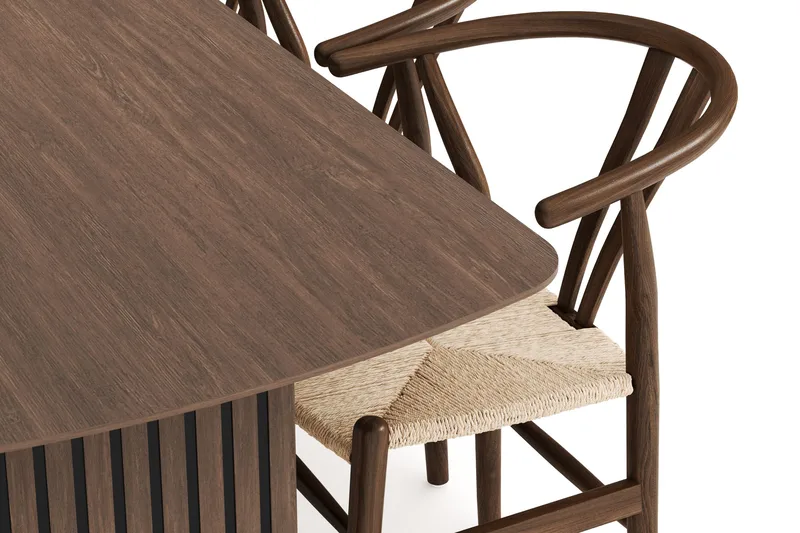 Richeto Spisegruppe Røget Eg 240 cm med 6 Dastoori Spisestole - Røget eg - Møbler - Borde - Spisebordssæt