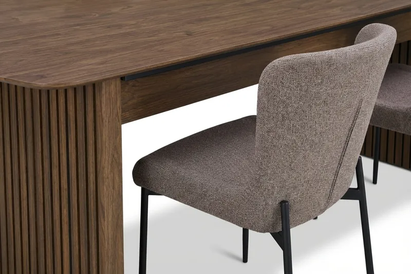 Richeto Spisegruppe Røget Eg 240 cm med 6 Elsie Spisestole - Røget eg/Grå - Møbler - Borde - Spisebordssæt