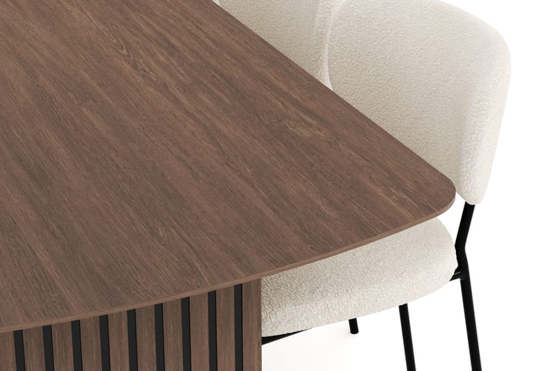 Richeto Spisegruppe Røget Eg 240 cm med 6 Gemmiano Spisestole - Røget eg - Møbler - Borde - Spisebordssæt