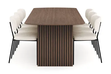 Richeto Spisegruppe Røget Eg 240 cm med 6 Gemmiano Spisestole - Røget eg - Møbler - Borde - Spisebordssæt