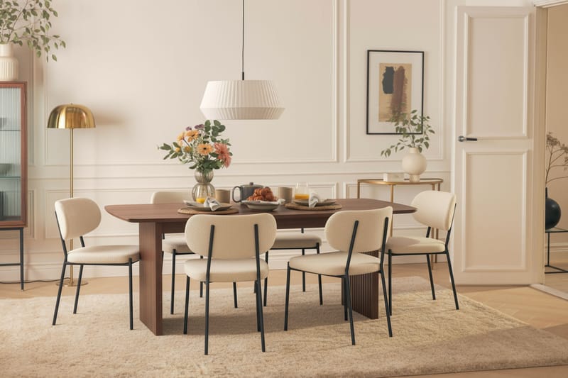 Richeto Spisegruppe Røget Eg 240 cm med 6 Gemmiano Spisestole - Røget eg - Møbler - Borde - Spisebordssæt