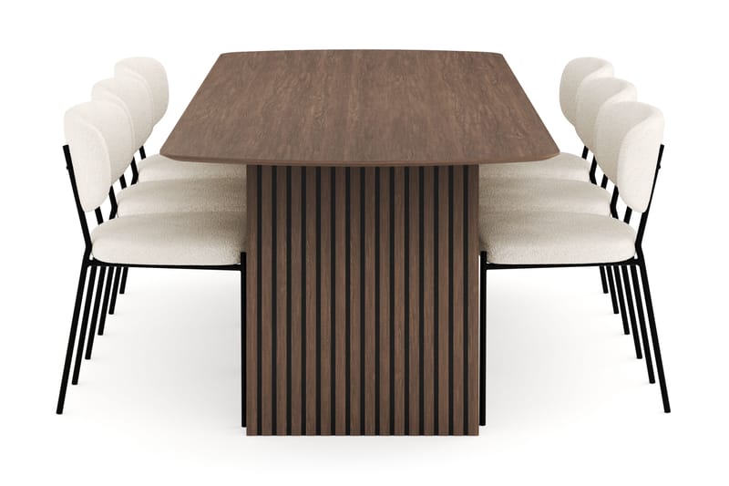 Richeto Spisegruppe Røget Eg 240 cm med 6 Gemmiano Spisestole - Røget eg - Møbler - Borde - Spisebordssæt