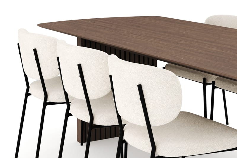 Richeto Spisegruppe Røget Eg 240 cm med 6 Gemmiano Spisestole - Røget eg - Møbler - Borde - Spisebordssæt