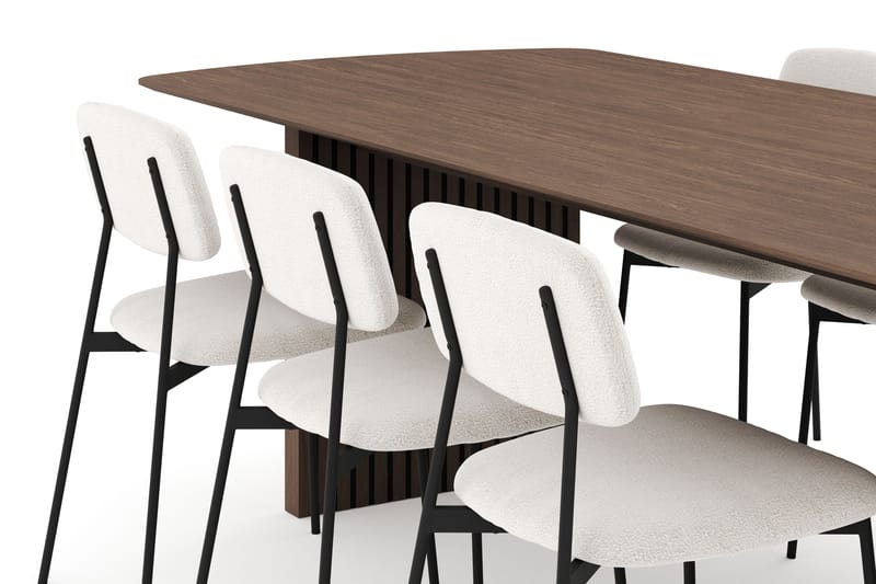 Richeto Spisegruppe Røget Eg 240 cm med 6 Lowe Spisestole - Røget eg - Møbler - Borde - Spisebordssæt
