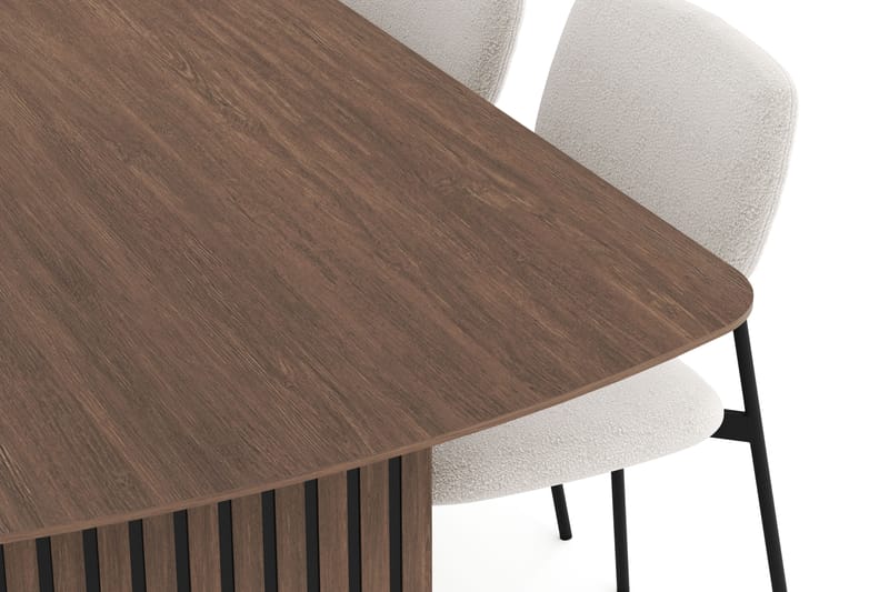 Richeto Spisegruppe Røget Eg 240 cm med 6 Lowe Spisestole - Røget eg - Møbler - Borde - Spisebordssæt