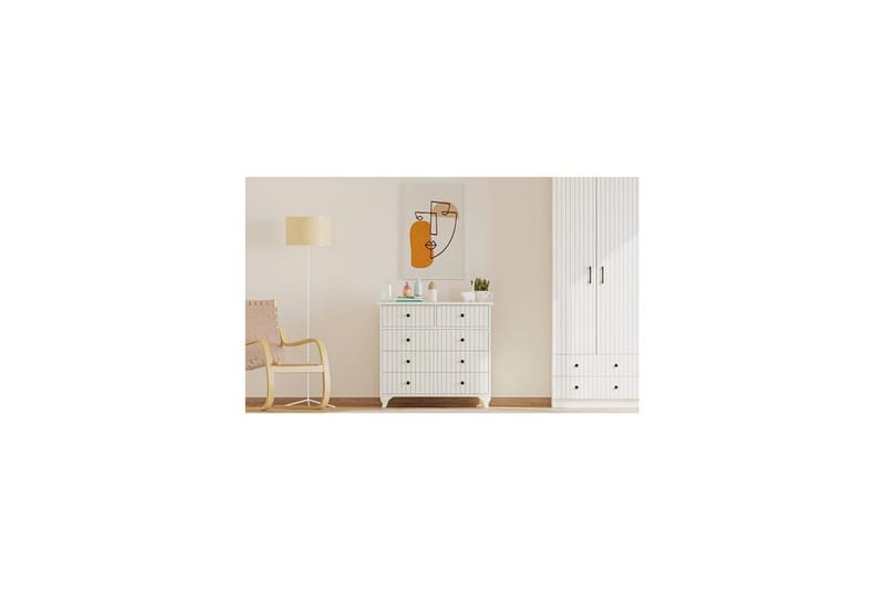 Rihana Toiletbord 90 cm - Mat Hvid - Opbevaring - Opbevaringsmøbler - Kommode - Entrékommode