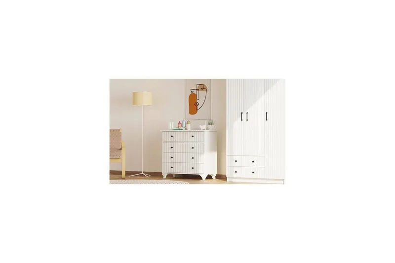 Rihana Toiletbord 90 cm - Mat Hvid - Opbevaring - Opbevaringsmøbler - Kommode - Entrékommode