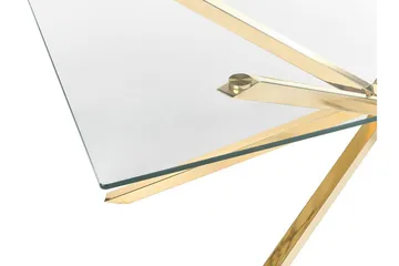 Rimbey Spisebord 90x160 cm - Gennemsigtig/Guld - Møbler - Borde - Spisebord og køkkenbord
