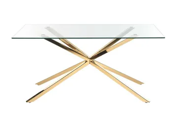 Rimbey Spisebord 90x160 cm - Gennemsigtig/Guld - Møbler - Borde - Spisebord og køkkenbord