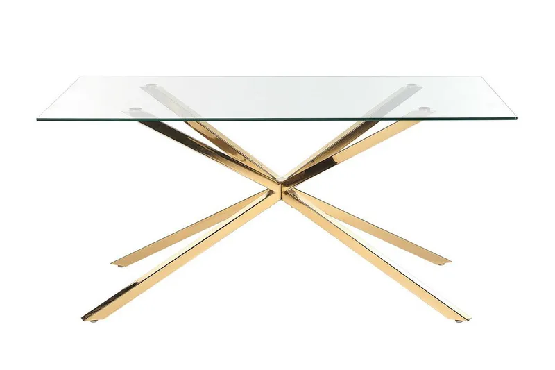 Rimbey Spisebord 90x160 cm - Gennemsigtig/Guld - Møbler - Borde - Spisebord og køkkenbord