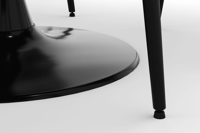 Ringstad Rund Spisegruppe 100cm med 4 Alsarp Spisestole - Sort - Møbler - Borde - Spisebordssæt