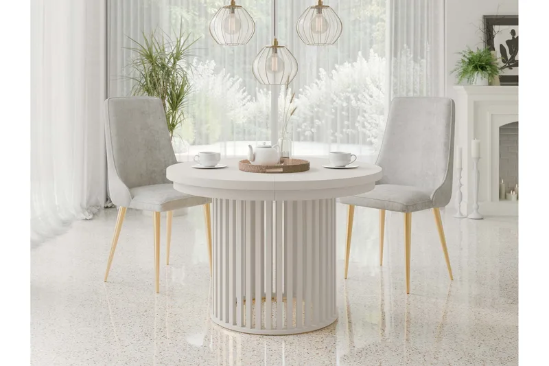 Rivale Matbord 100 cm Rund - Beige - Møbler - Borde - Spisebord og køkkenbord
