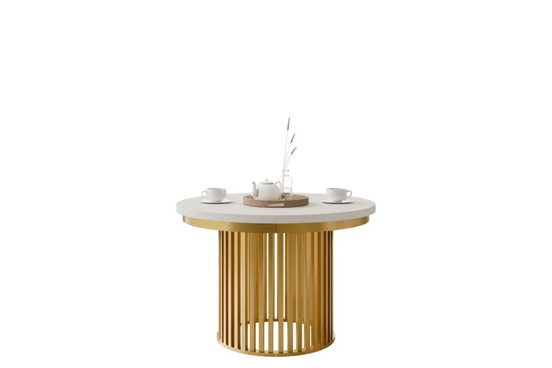 Rivale Matbord 100 cm Rund - Beige/Guld - Møbler - Borde - Spisebord og køkkenbord