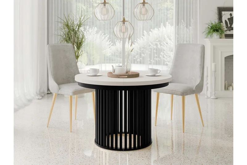 Rivale Matbord 100 cm Rund - Beige/Sort - Møbler - Borde - Spisebord og køkkenbord