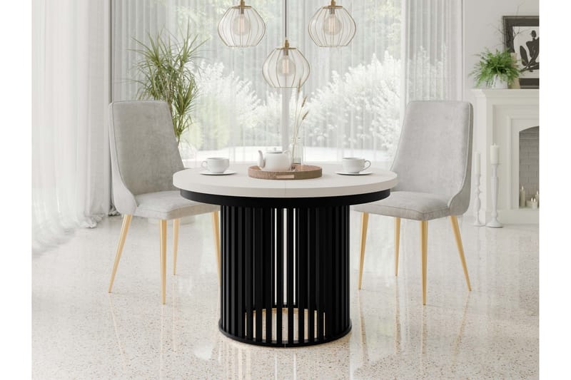 Rivale Matbord 100 cm Rund - Beige/Sort - Møbler - Borde - Spisebord og køkkenbord