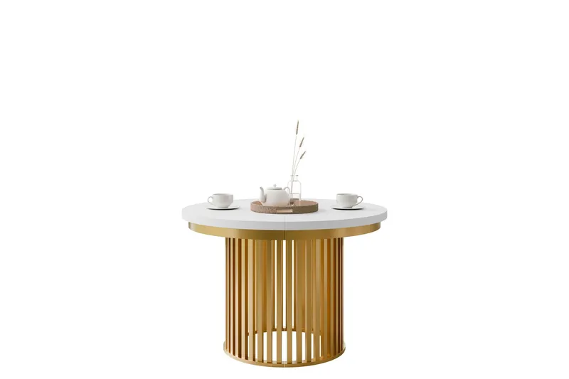 Rivale Matbord 100 cm Rund, Hvid/Guld