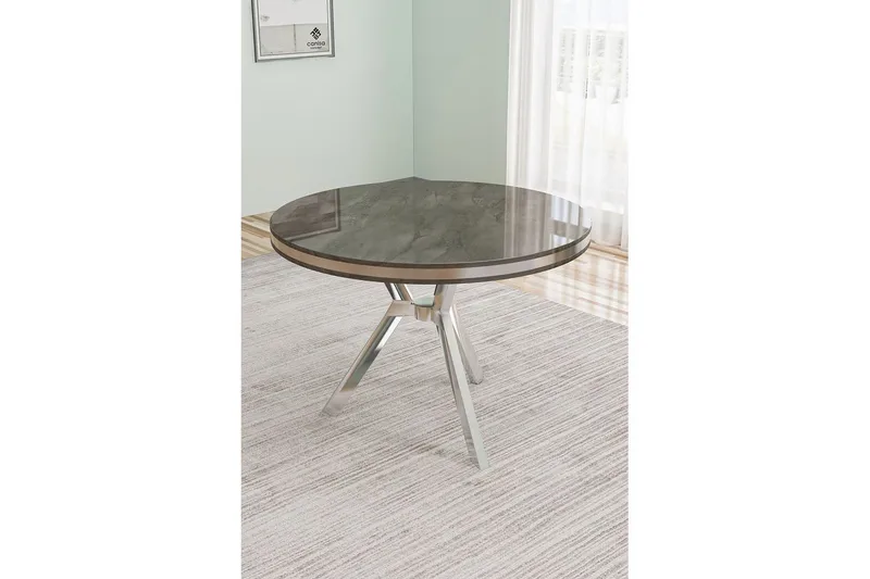 Rivor Spisebord 90 cm Rund - Antracit/Krom - Møbler - Borde - Spisebord og køkkenbord