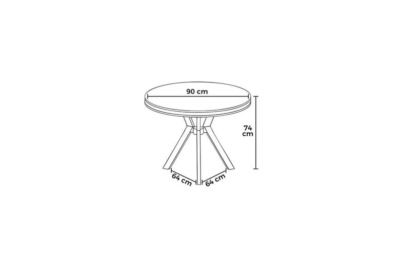 Rivor Spisebord 90 cm Rund - Antracit/Krom - Møbler - Borde - Spisebord og køkkenbord