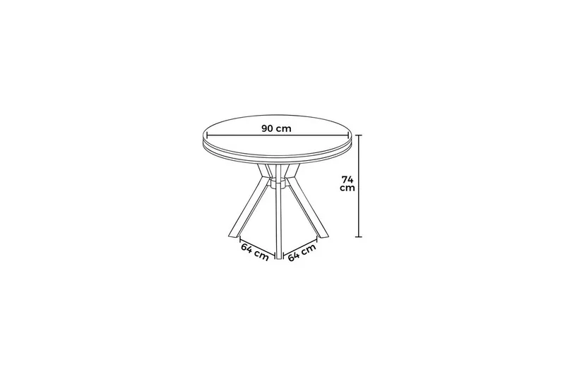 Rivor Spisebord 90 cm Rund - Antracit/Krom - Møbler - Borde - Spisebord og køkkenbord