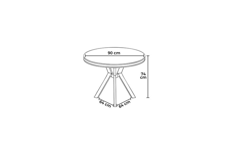 Rivor Spisebord 90 cm Rund - Hvid Marmor/Krom - Møbler - Borde - Spisebord og køkkenbord