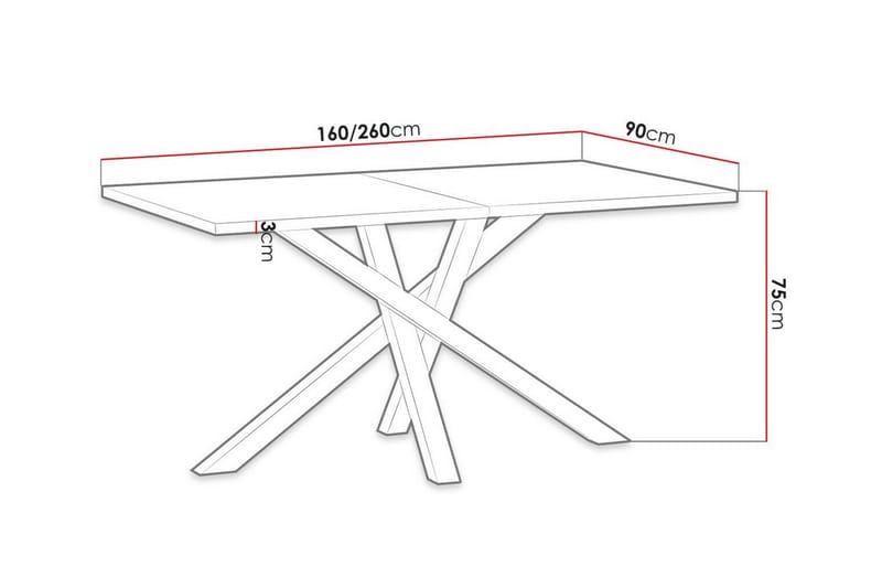 Rosehall Spisebord 90 cm - Sort - Spisebord og køkkenbord