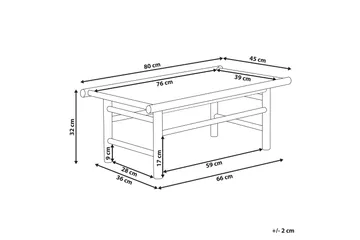 Rosthern Sofabord 80x45 cm - Lysebrun - Havemøbler - Balkon - Balkonmøbler - Altanborde